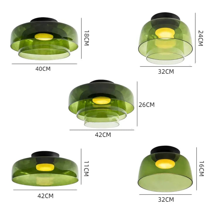 AuroraMed Medieval Glass Ceiling Lamp With Nordic Charm