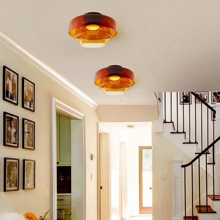 AuroraMed Medieval Glass Ceiling Lamp With Nordic Charm