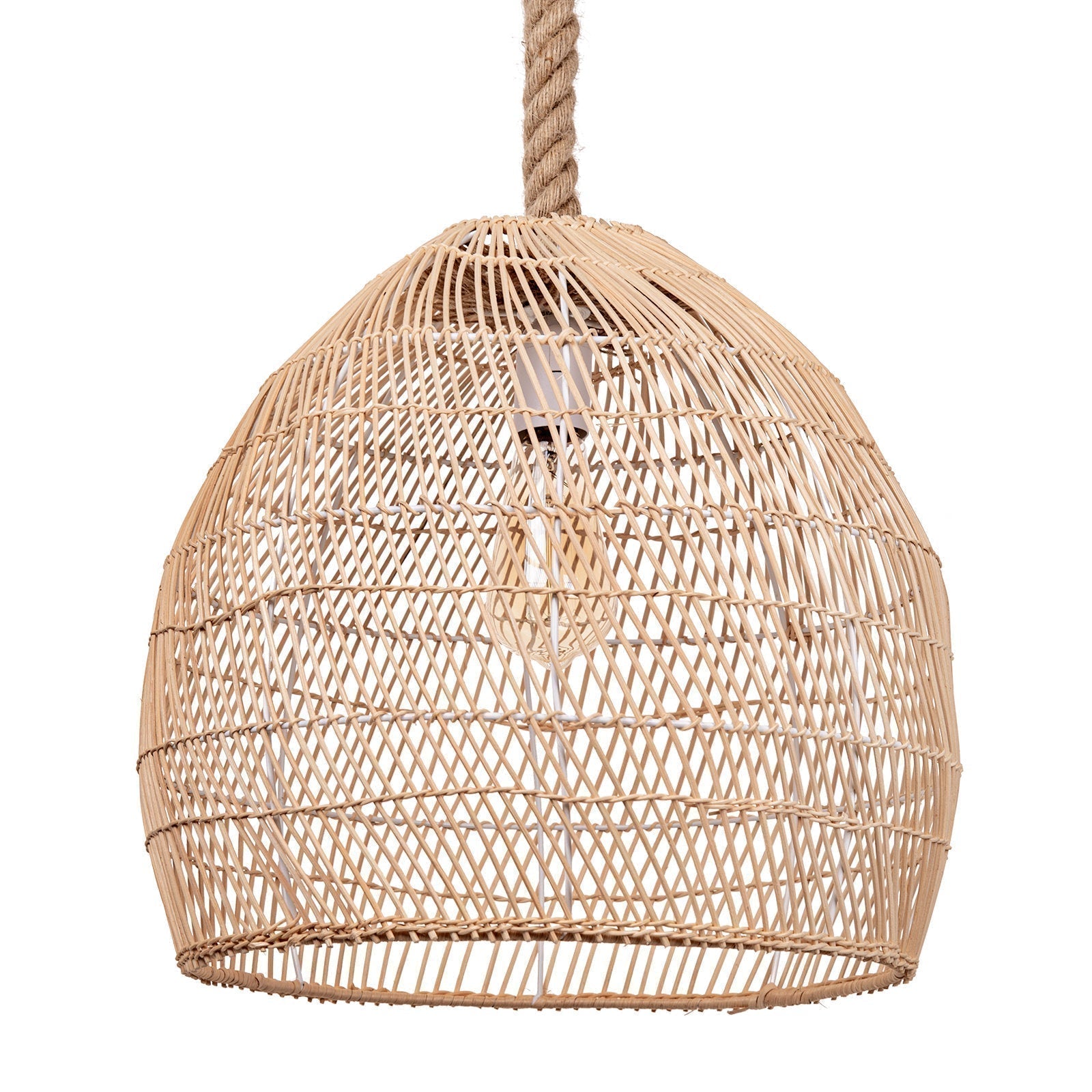 Aero Handwoven Rattan Pendant Ceiling Light Soft Glow