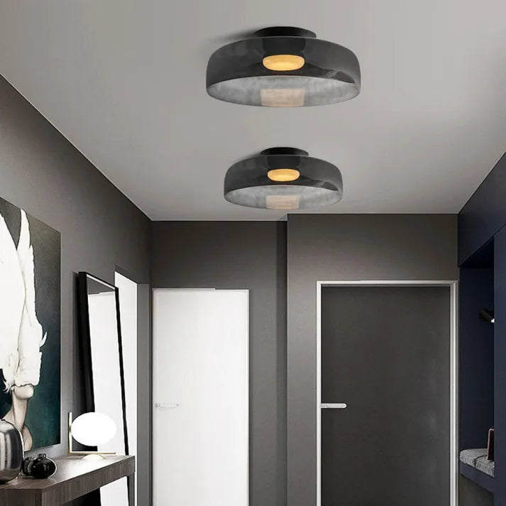 AuroraMed Medieval Glass Ceiling Lamp With Nordic Charm