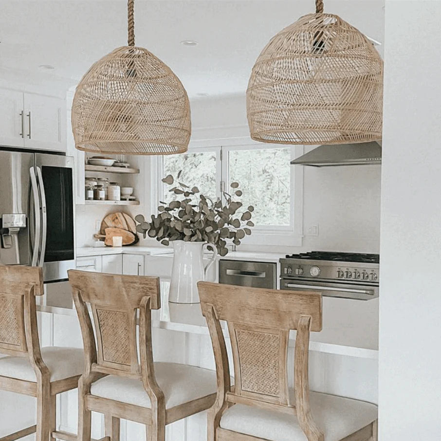 Aero Handwoven Rattan Pendant Ceiling Light Soft Glow