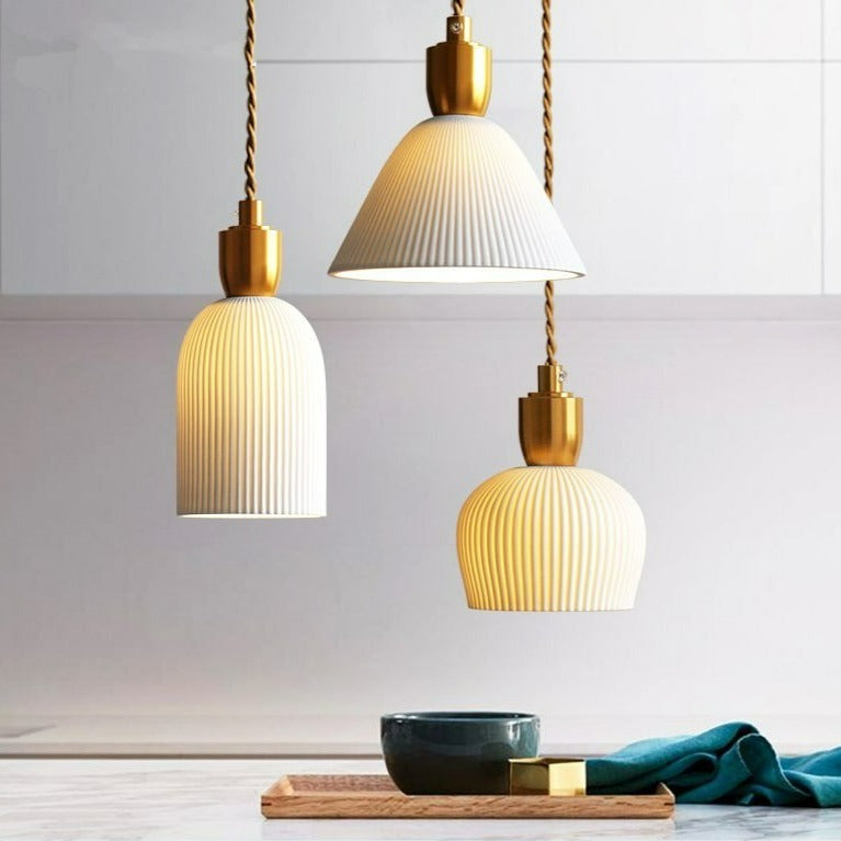 Asterra White Ceramic Pendant Light With Adjustable Height