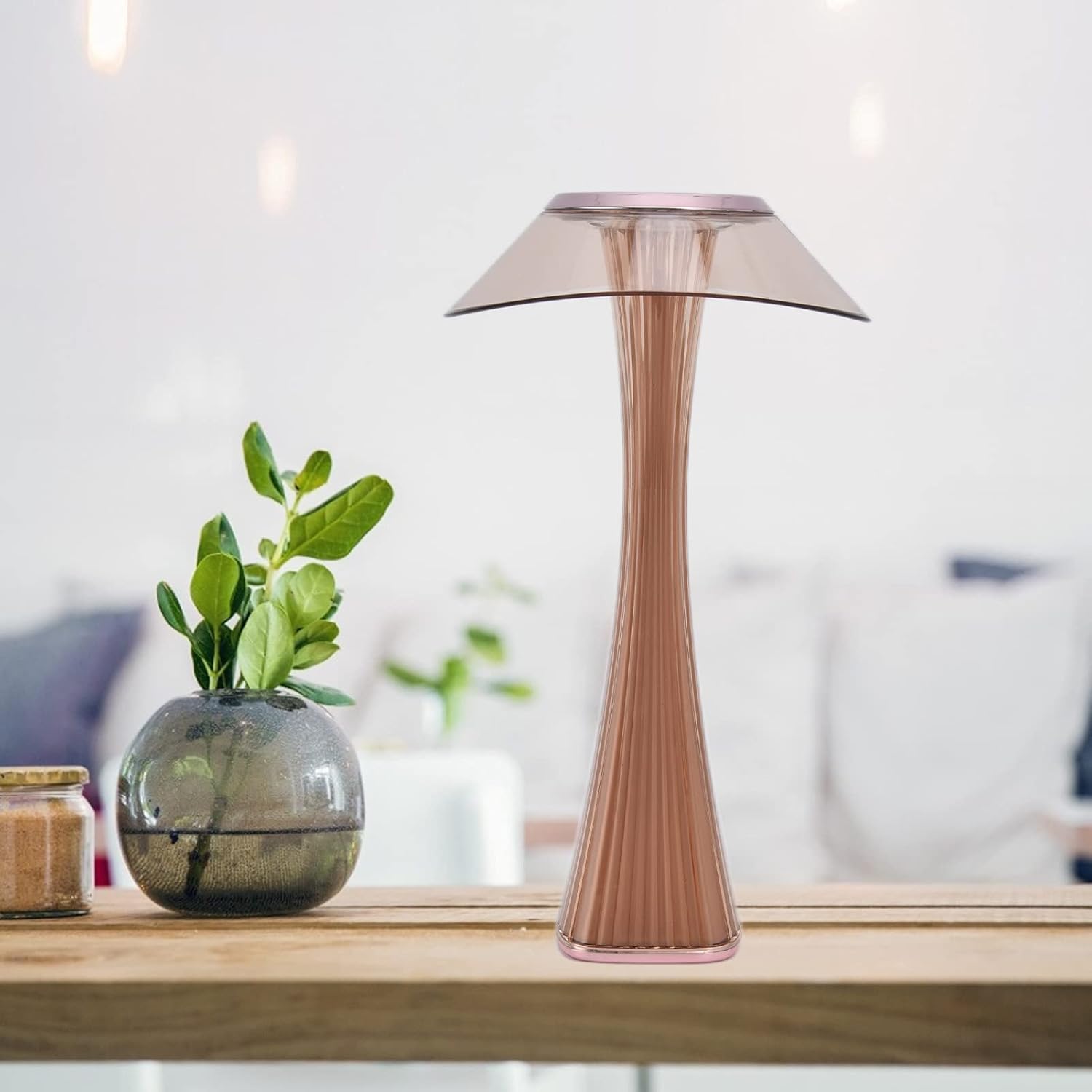 LumaPulse Cordless Lamp Sleek Rechargeable Nightstand Light
