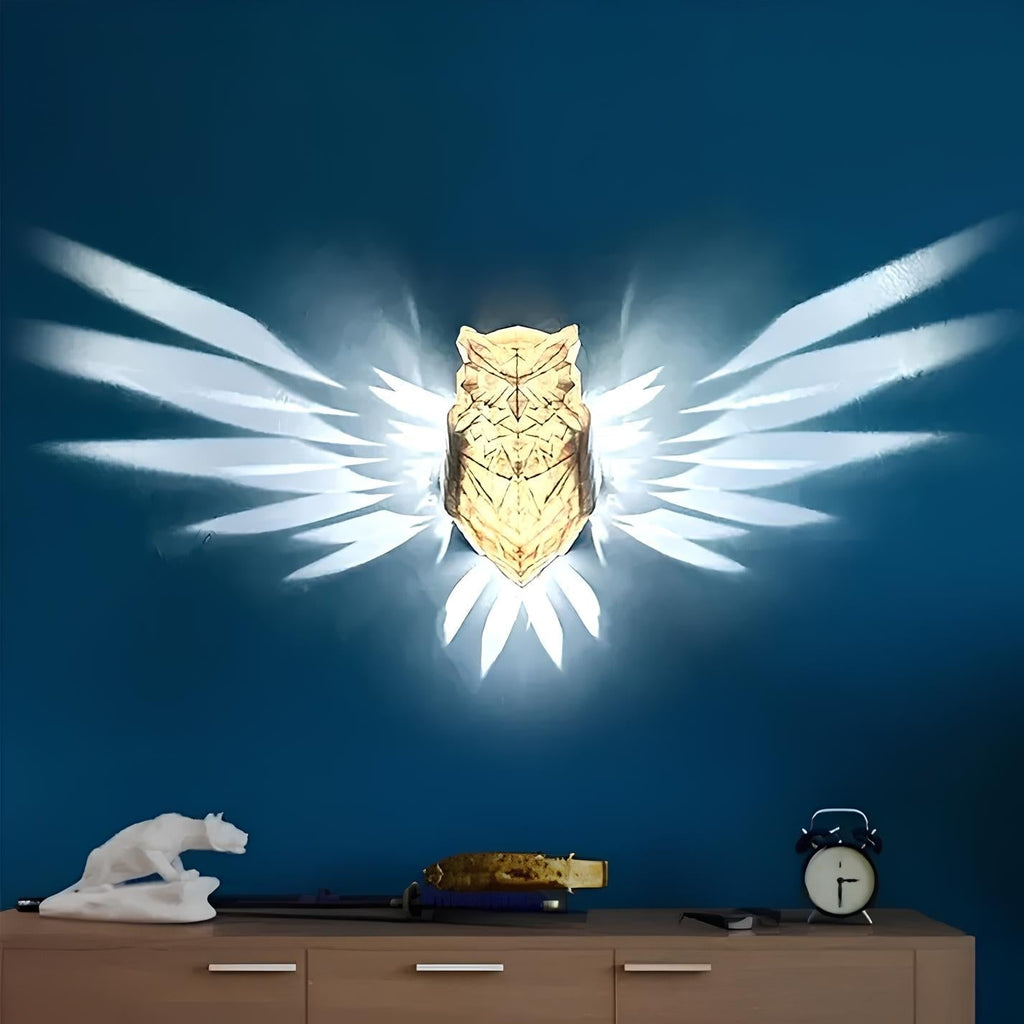 Sylvan Crest Wall Light - Eagle & Owl Silhouette Glow