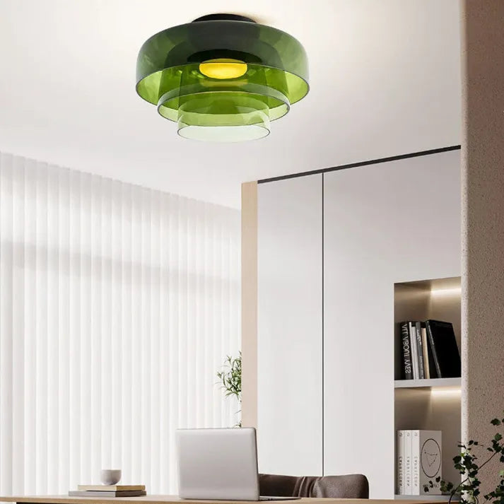 AuroraMed Medieval Glass Ceiling Lamp With Nordic Charm