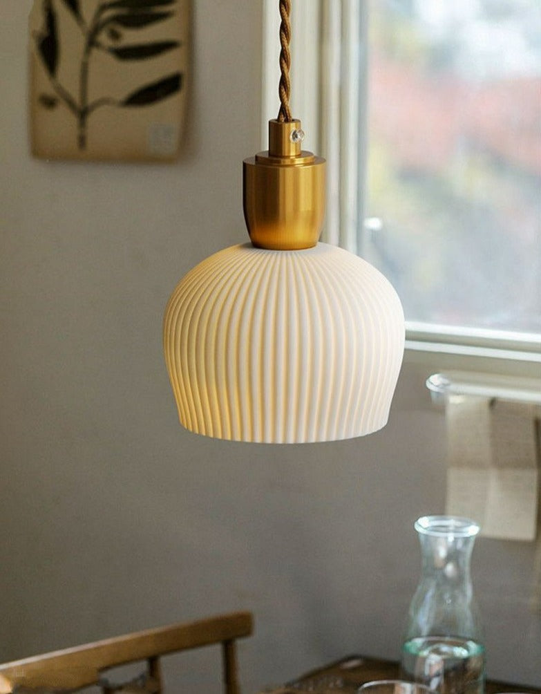 Asterra White Ceramic Pendant Light With Adjustable Height
