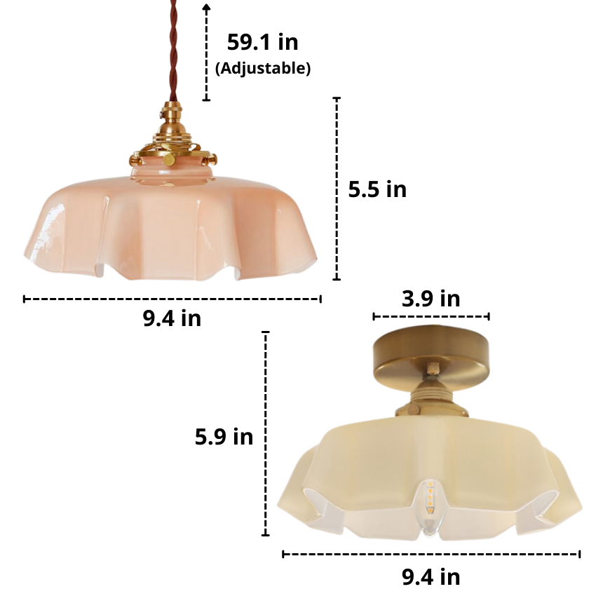 Aurora Bloom Glass Flower Pendant and Ceiling Light Fixture