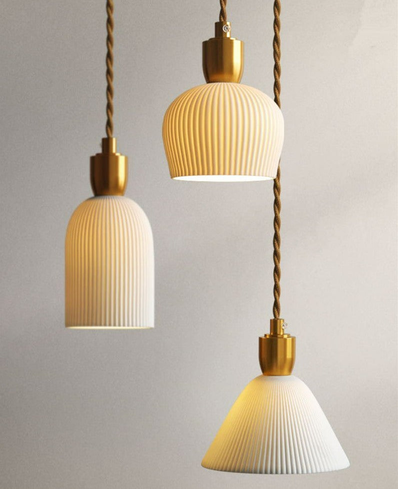 Asterra White Ceramic Pendant Light With Adjustable Height