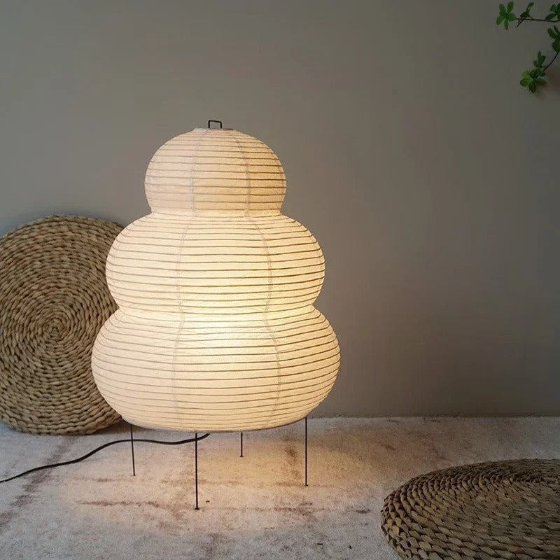 KireiLuma Floor Lamp White Rice Paper Sphere Japanese Style