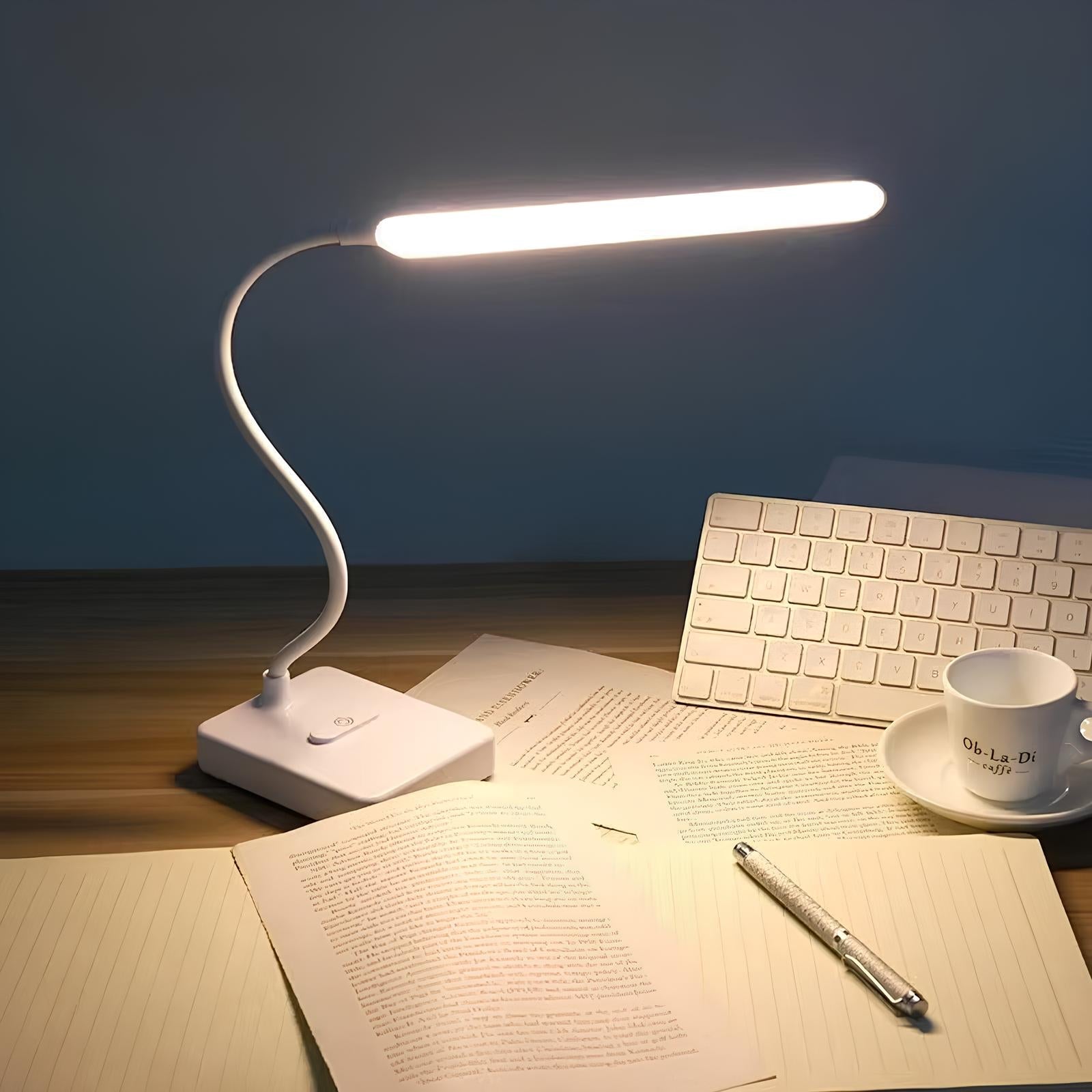 AeroLux LED Desk Lamp With Flexible Adjustable Arm Slim