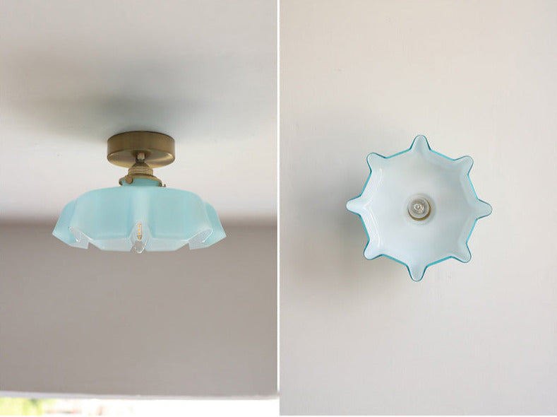 Aurora Bloom Glass Flower Pendant and Ceiling Light Fixture