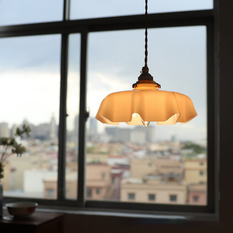 Aurora Bloom Glass Flower Pendant and Ceiling Light Fixture