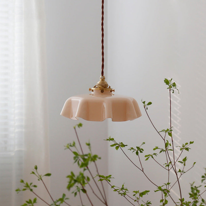 Aurora Bloom Glass Flower Pendant and Ceiling Light Fixture