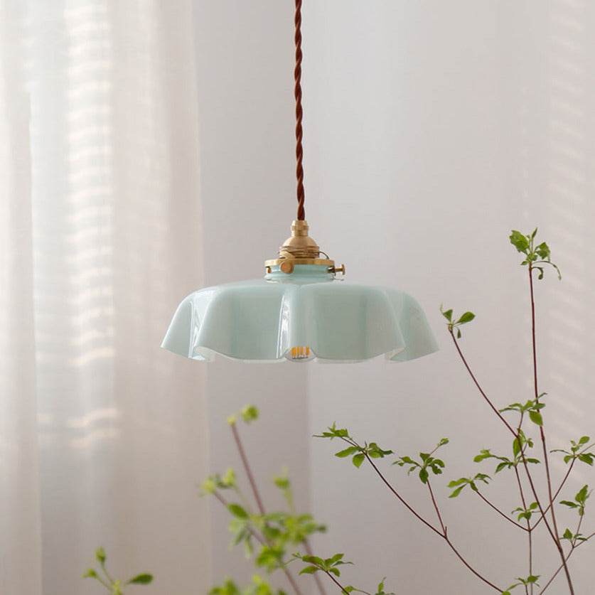 Aurora Bloom Glass Flower Pendant and Ceiling Light Fixture