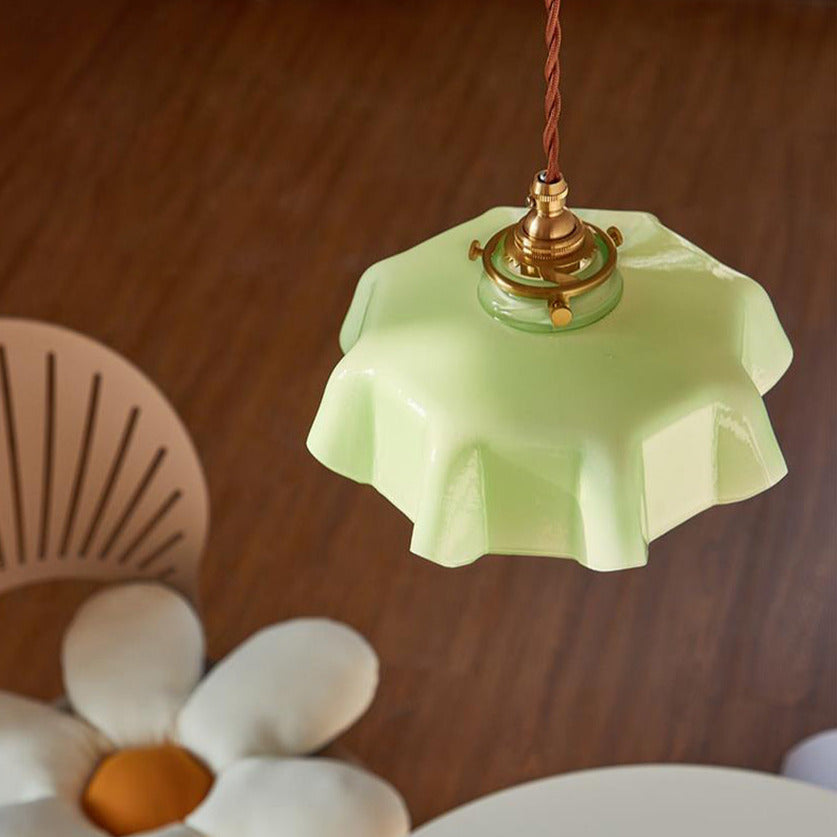 Aurora Bloom Glass Flower Pendant and Ceiling Light Fixture