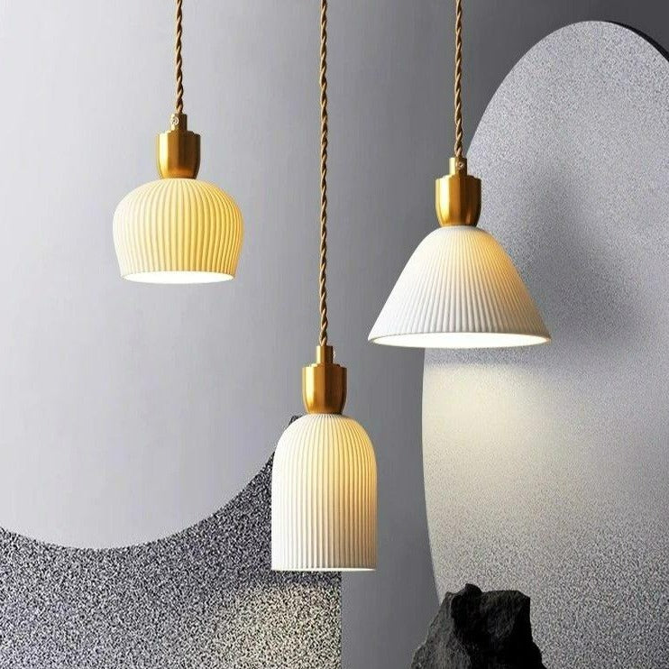 Asterra White Ceramic Pendant Light With Adjustable Height