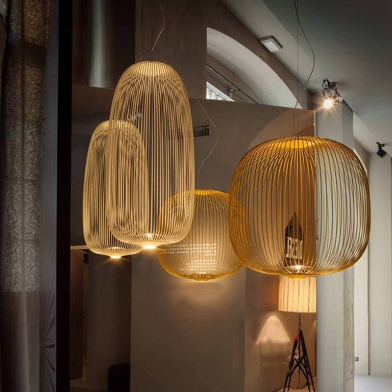 VentoSpire Suspension Pendant Light with Spoke Motif
