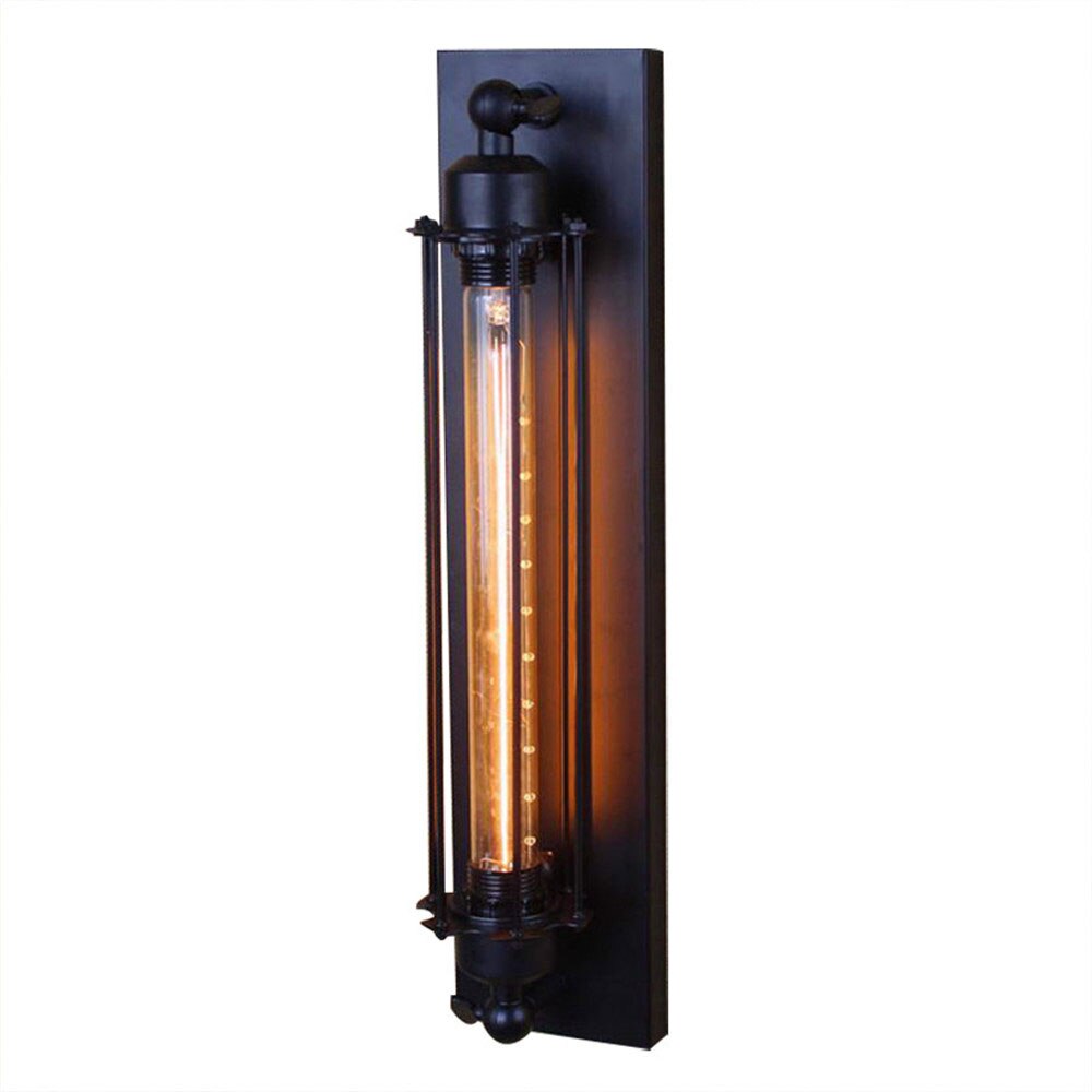 Wrought Iron Vintage Wall Lamp With Open Frame Rustic Design
