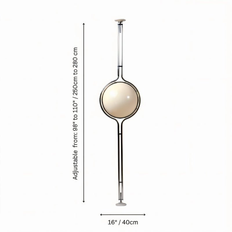 LumenCrest Floor-to-Ceiling Lamp with Beige Half-Globes