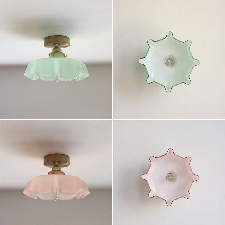 Aurora Bloom Glass Flower Pendant and Ceiling Light Fixture