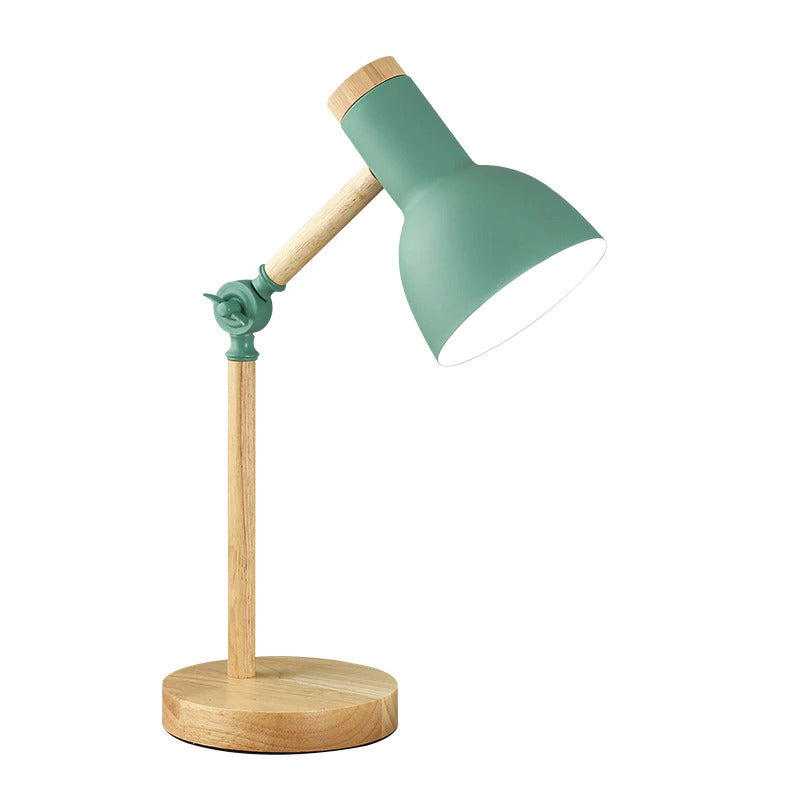 Soren Nordic Wood Desk Lamp With Colorful Shade Adjustable