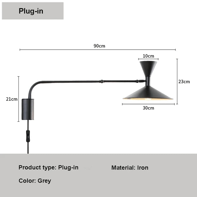 Luminarae | Nordic Swing Wall Light With Swivel Arm