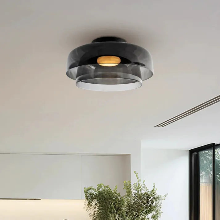 AuroraMed Medieval Glass Ceiling Lamp With Nordic Charm