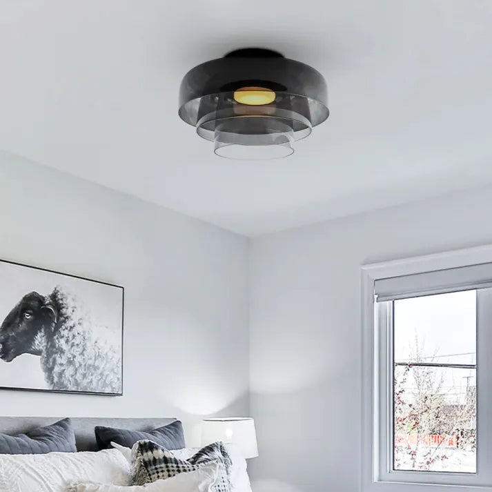 AuroraMed Medieval Glass Ceiling Lamp With Nordic Charm