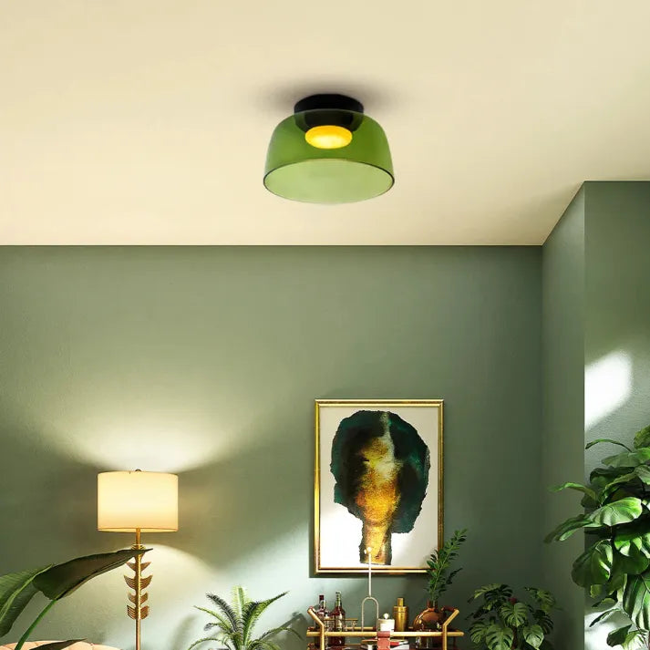 AuroraMed Medieval Glass Ceiling Lamp With Nordic Charm