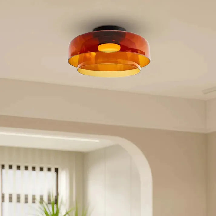 AuroraMed Medieval Glass Ceiling Lamp With Nordic Charm