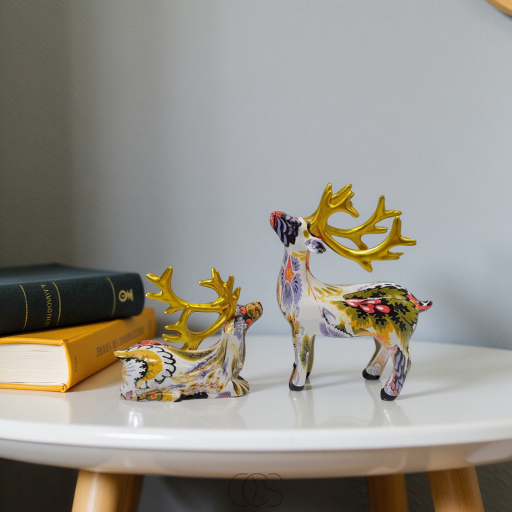 Dirron - Abstract Deer Sculpture - Decorative Table Sculpture in Resin