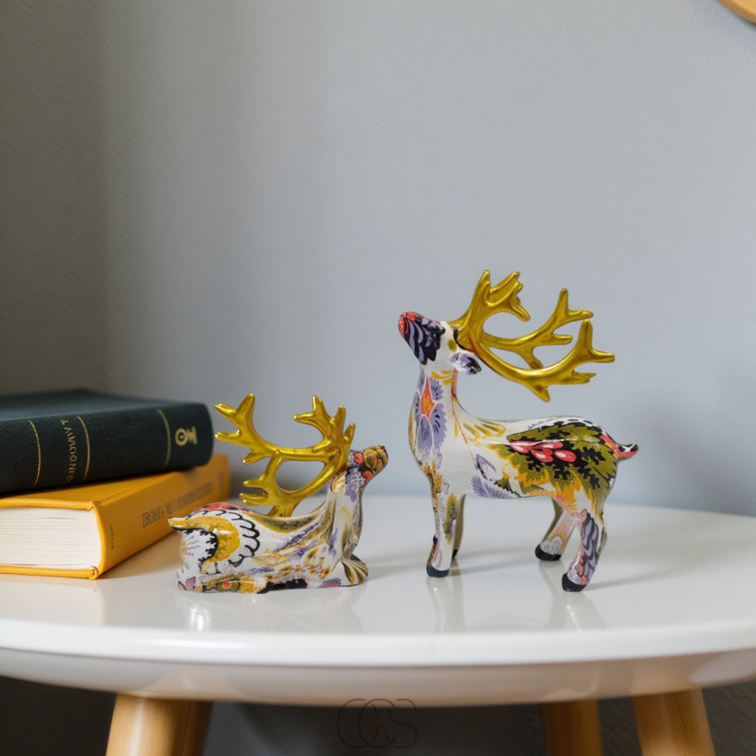 Dirron - Abstract Deer Sculpture - Decorative Table Sculpture in Resin