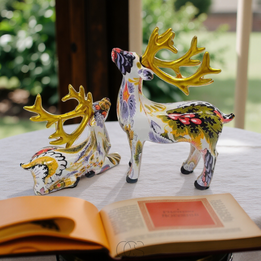 Dirron - Abstract Deer Sculpture - Decorative Table Sculpture in Resin