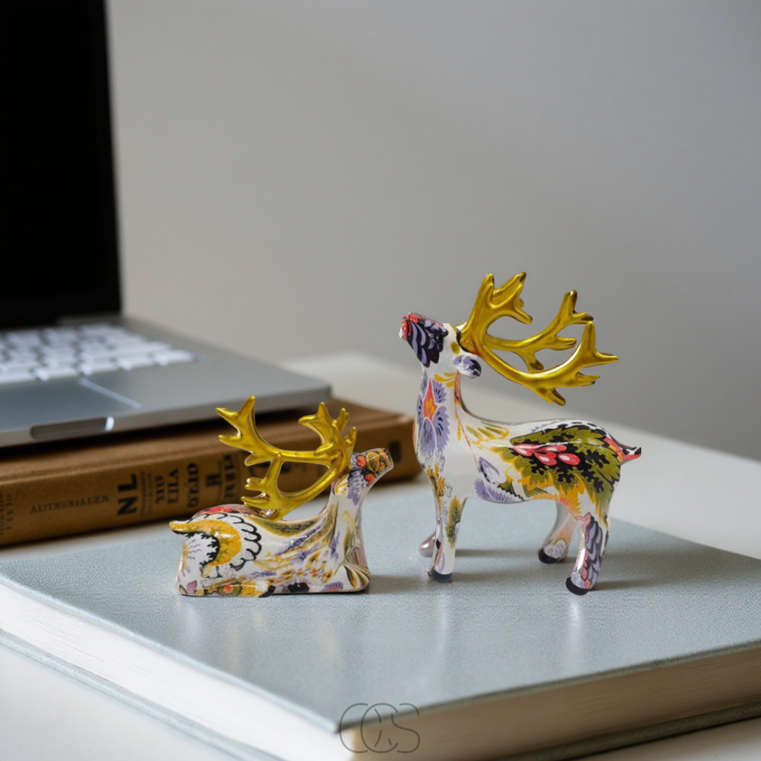 Dirron - Abstract Deer Sculpture - Decorative Table Sculpture in Resin