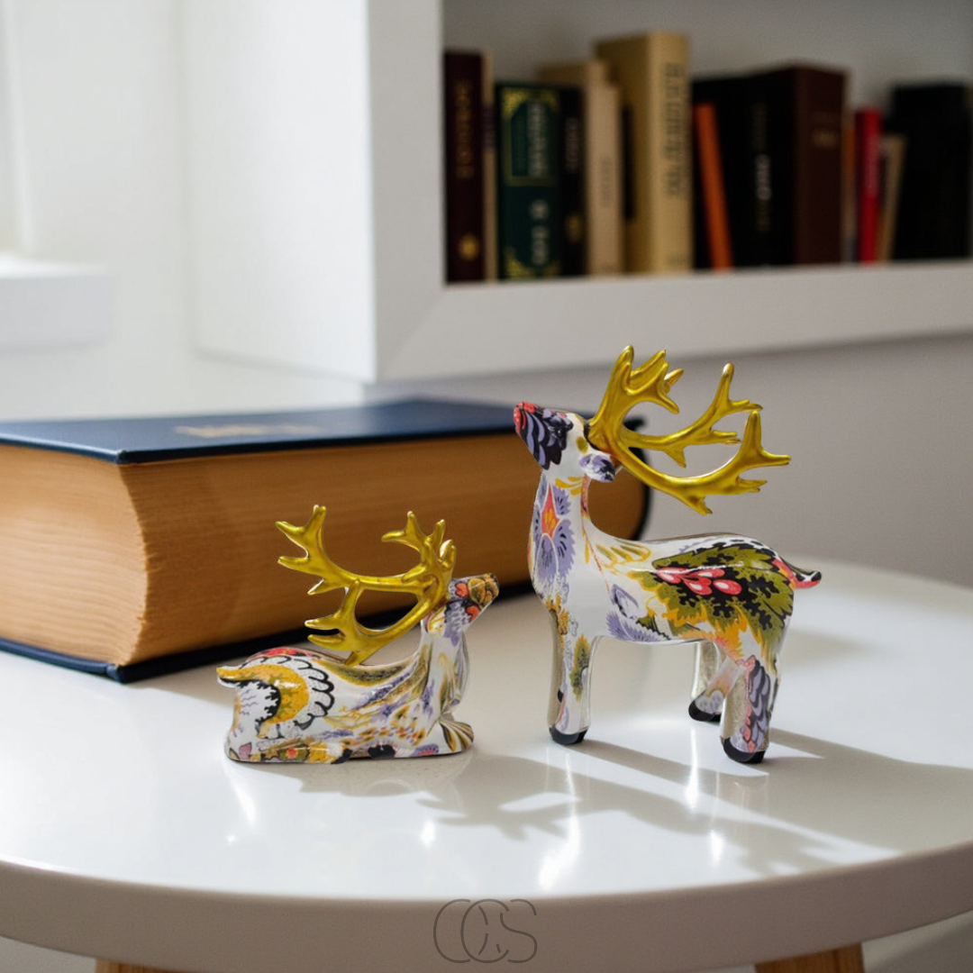 Dirron - Abstract Deer Sculpture - Decorative Table Sculpture in Resin