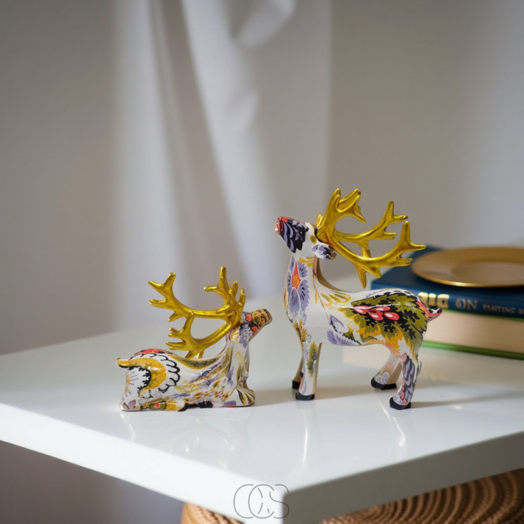 Dirron - Abstract Deer Sculpture - Decorative Table Sculpture in Resin
