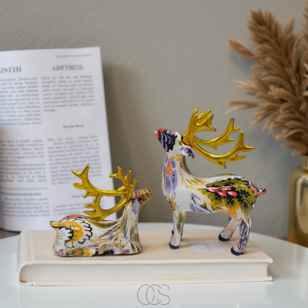 Dirron - Abstract Deer Sculpture - Decorative Table Sculpture in Resin