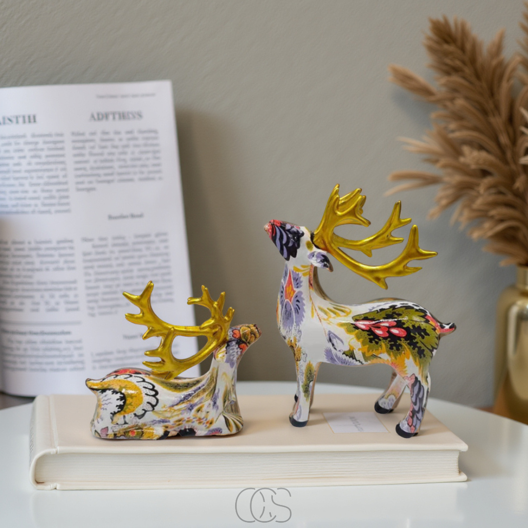Dirron - Abstract Deer Sculpture - Decorative Table Sculpture in Resin