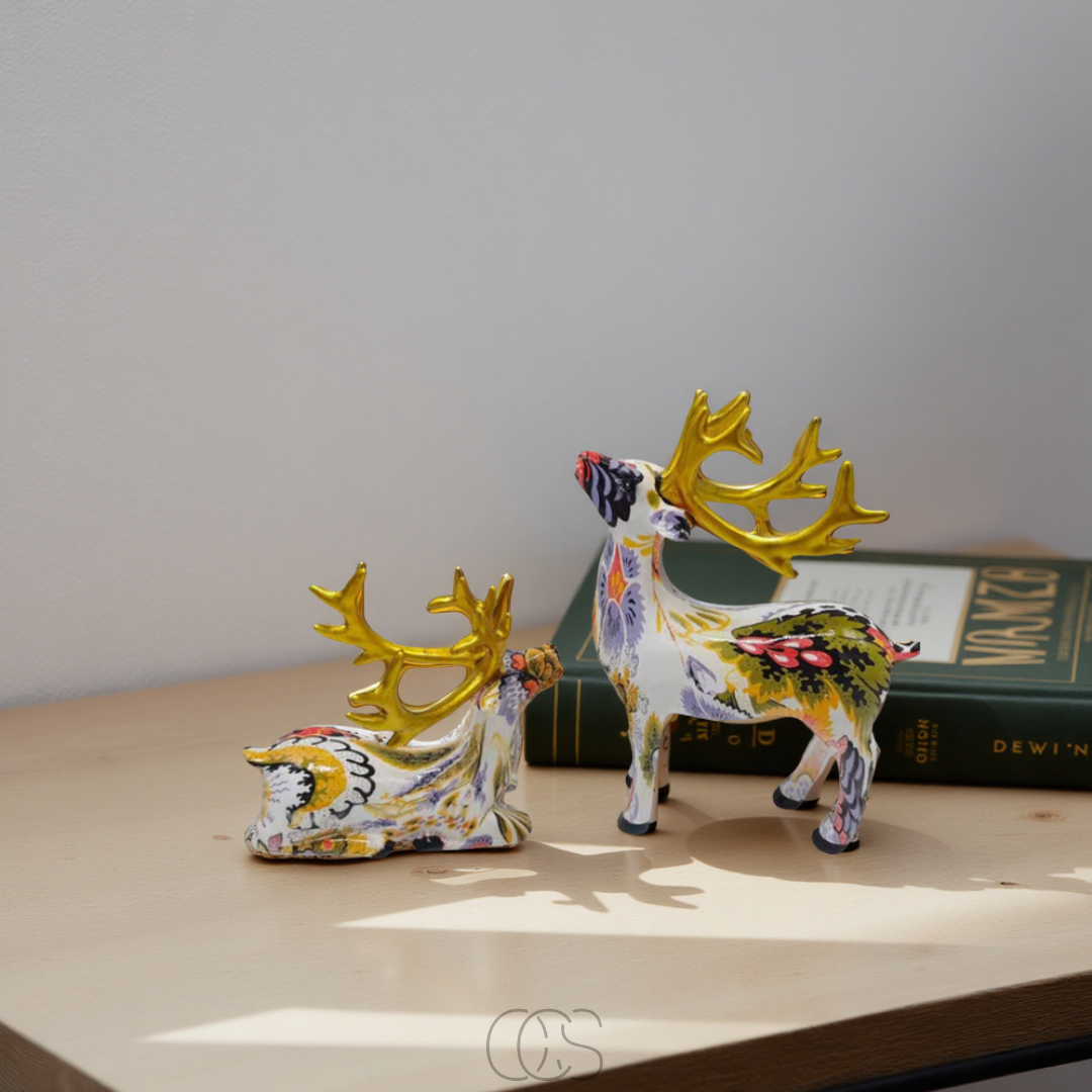 Dirron - Abstract Deer Sculpture - Decorative Table Sculpture in Resin