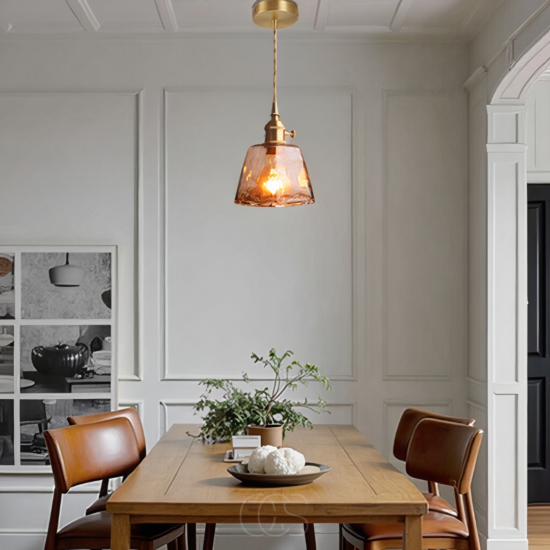 Dirron - Amber Glass Pendant Lamp – Warm Light & Stylish Design