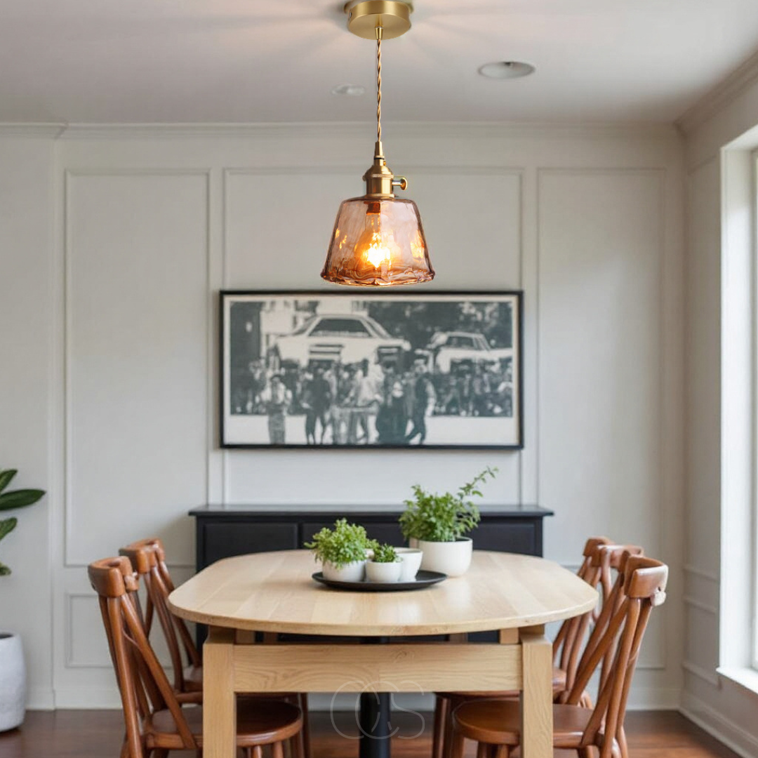 Dirron - Amber Glass Pendant Lamp – Warm Light & Stylish Design