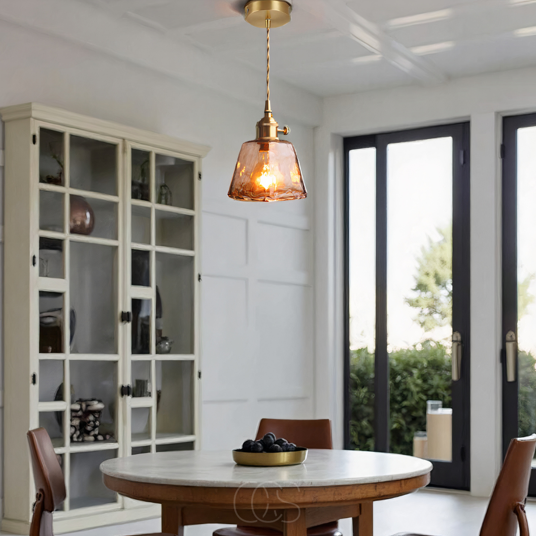 Dirron - Amber Glass Pendant Lamp – Warm Light & Stylish Design