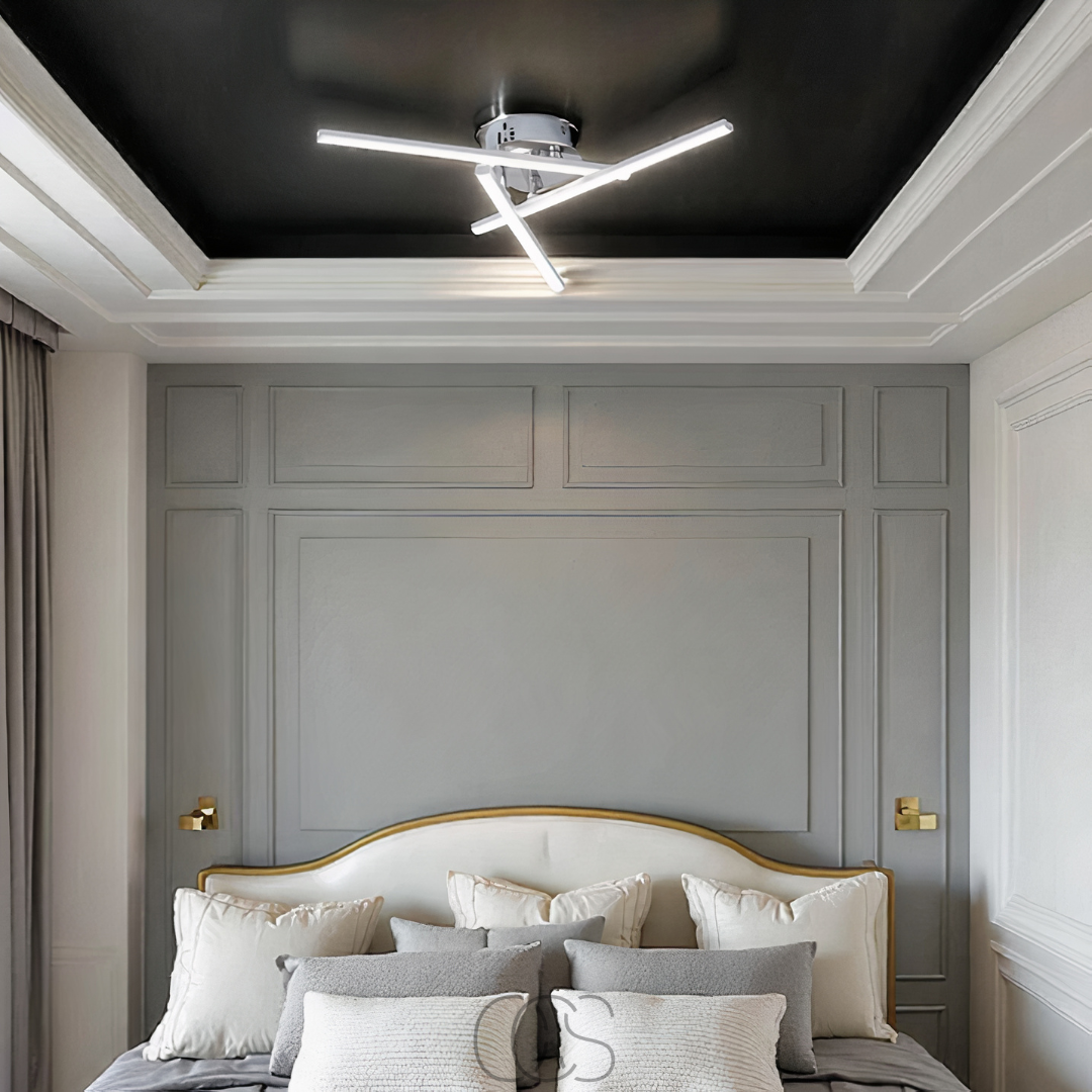 Dirron - LED Ceiling Lamp Triangular - Satin Nickel Design Lamp