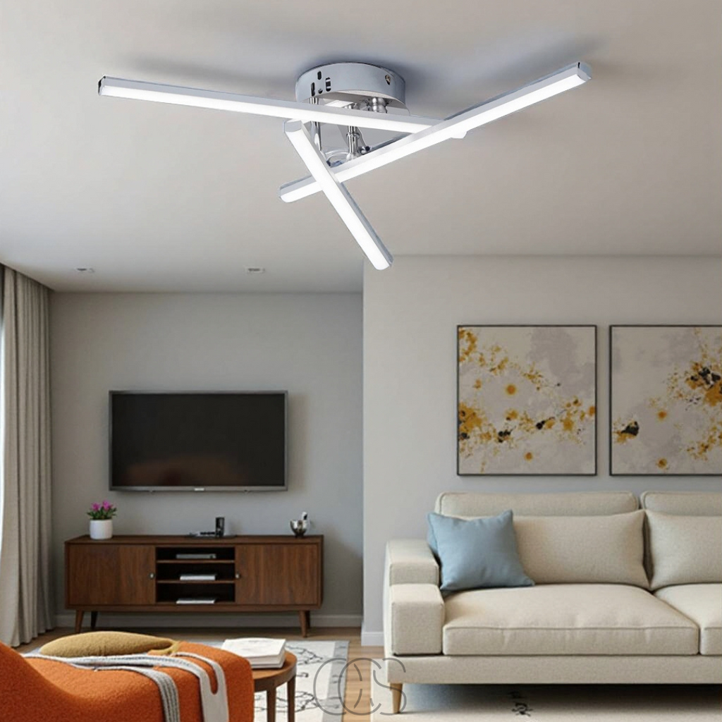 Dirron - LED Ceiling Lamp Triangular - Satin Nickel Design Lamp