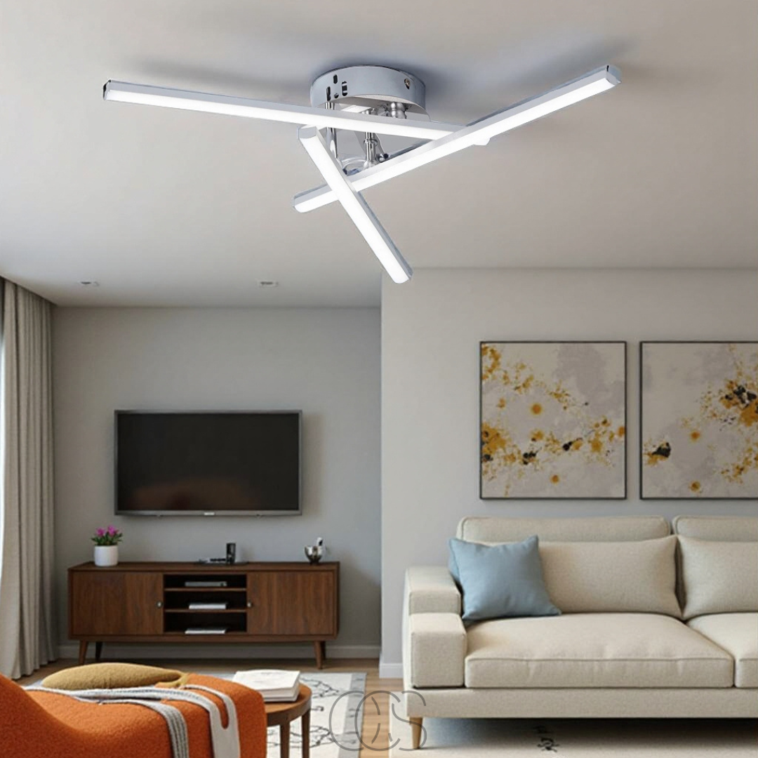 Dirron - LED Ceiling Lamp Triangular - Satin Nickel Design Lamp