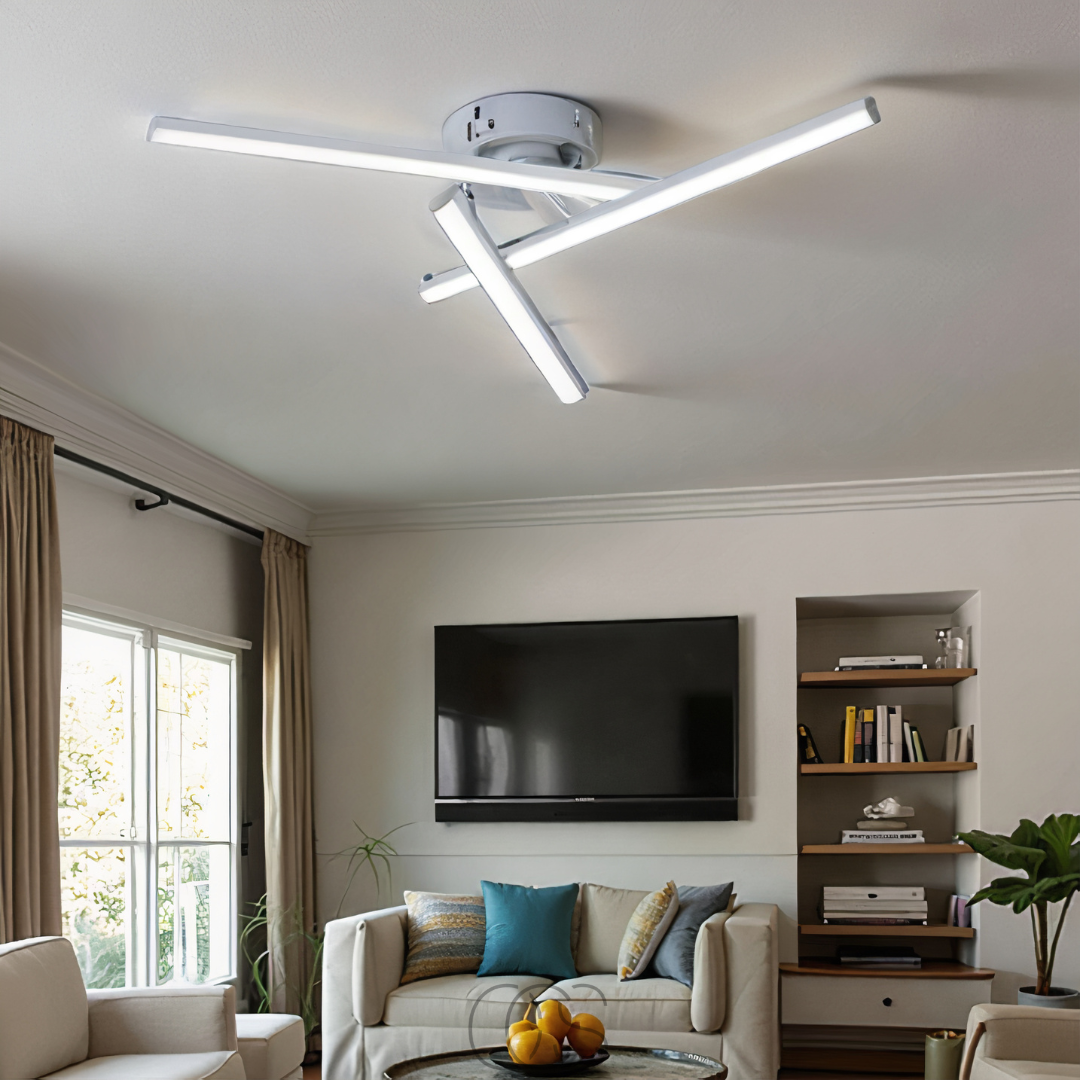 Dirron - LED Ceiling Lamp Triangular - Satin Nickel Design Lamp