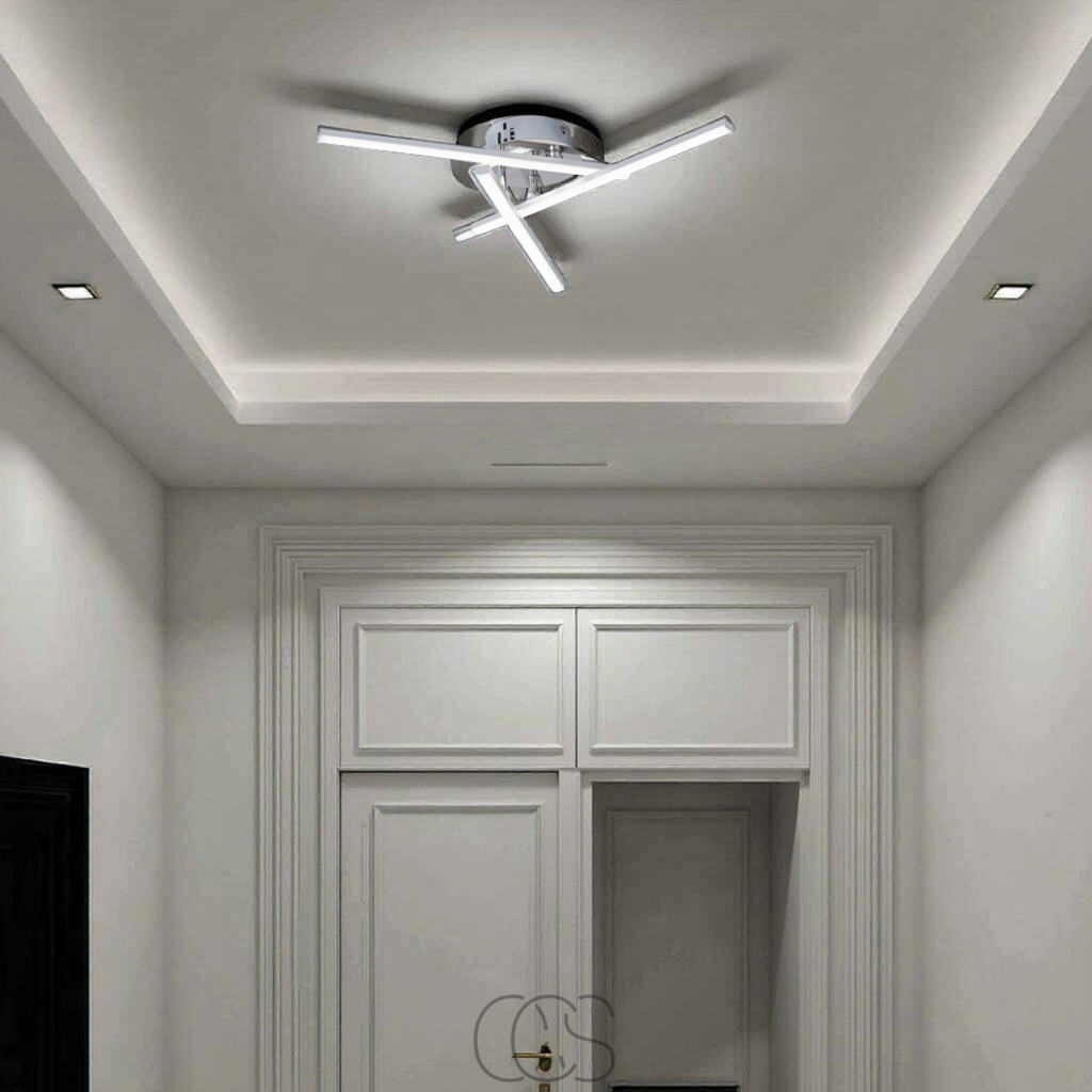 Dirron - LED Ceiling Lamp Triangular - Satin Nickel Design Lamp