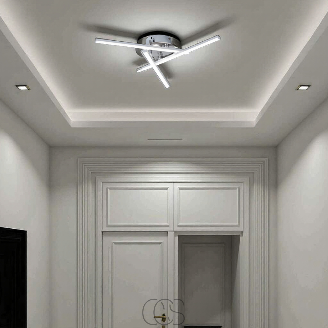 Dirron - LED Ceiling Lamp Triangular - Satin Nickel Design Lamp