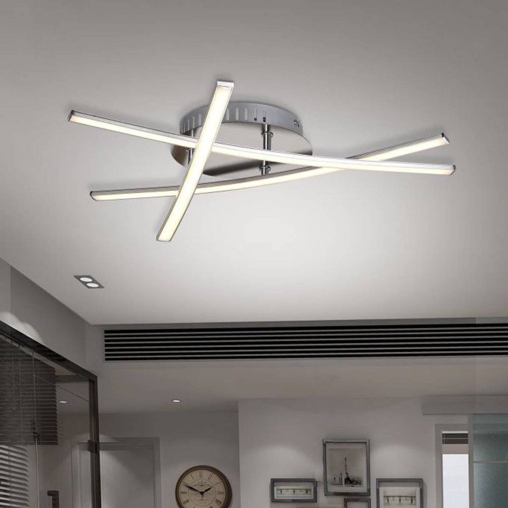 Dirron - LED Ceiling Lamp Triangular - Satin Nickel Design Lamp
