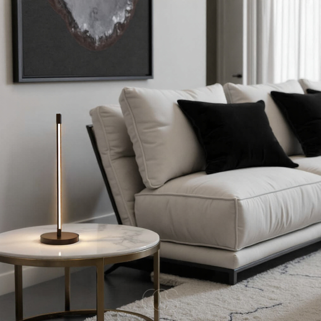 Dirron - Minimalist LED Table Lamp - Modern Matte Black Aluminum